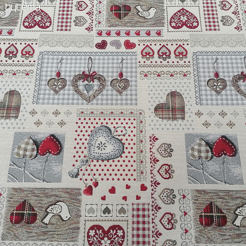 Tissu pour tapisserie SRDCE NATUR
