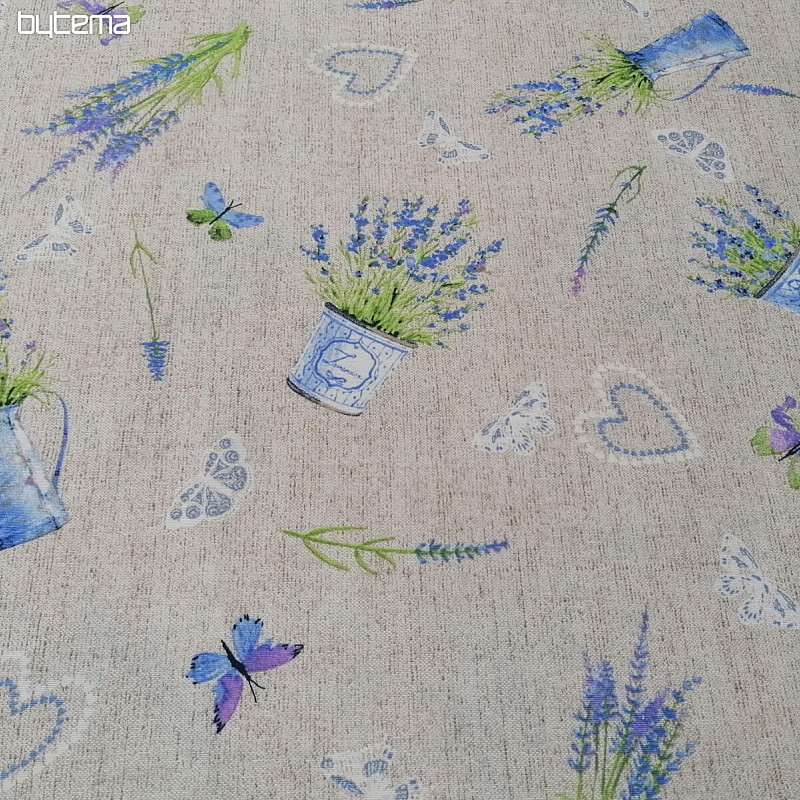 Tissu déco LAVANDE bleu