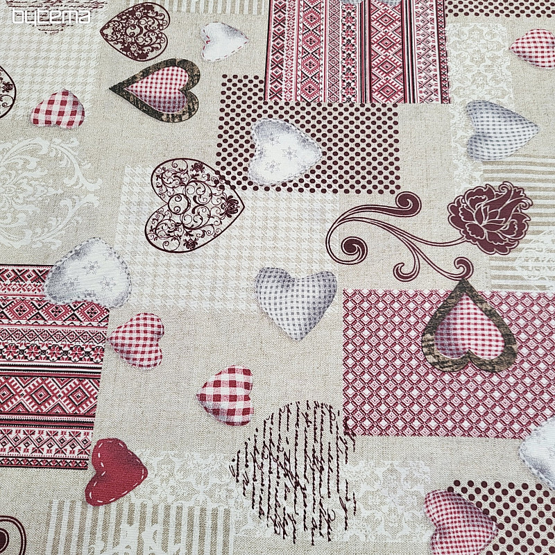 Tissu déco MAX LOVE bordeaux