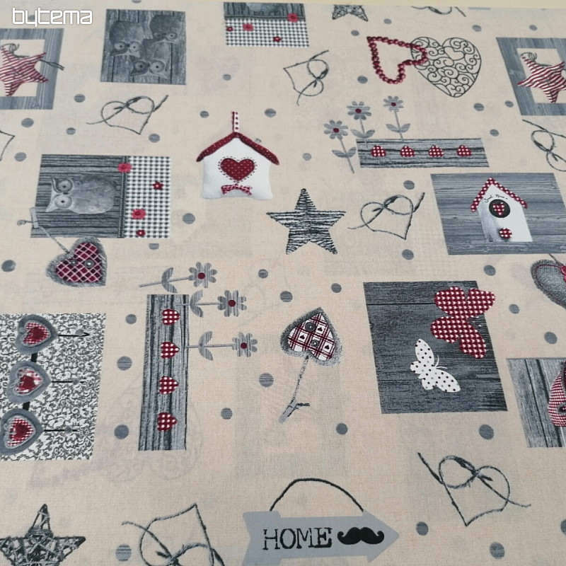Tissu déco ZERMAT bordeaux