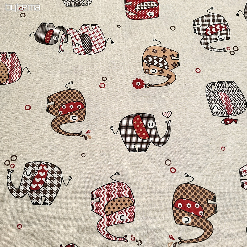 Tissu décoratif ÉLÉPHANTS