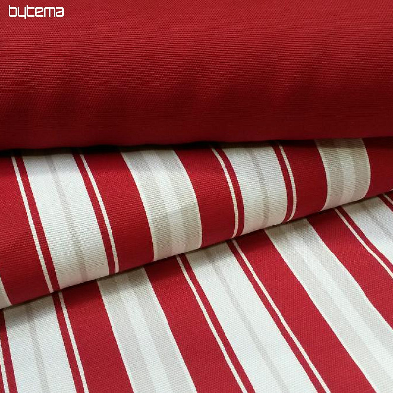 Tissu déco rayure rouge