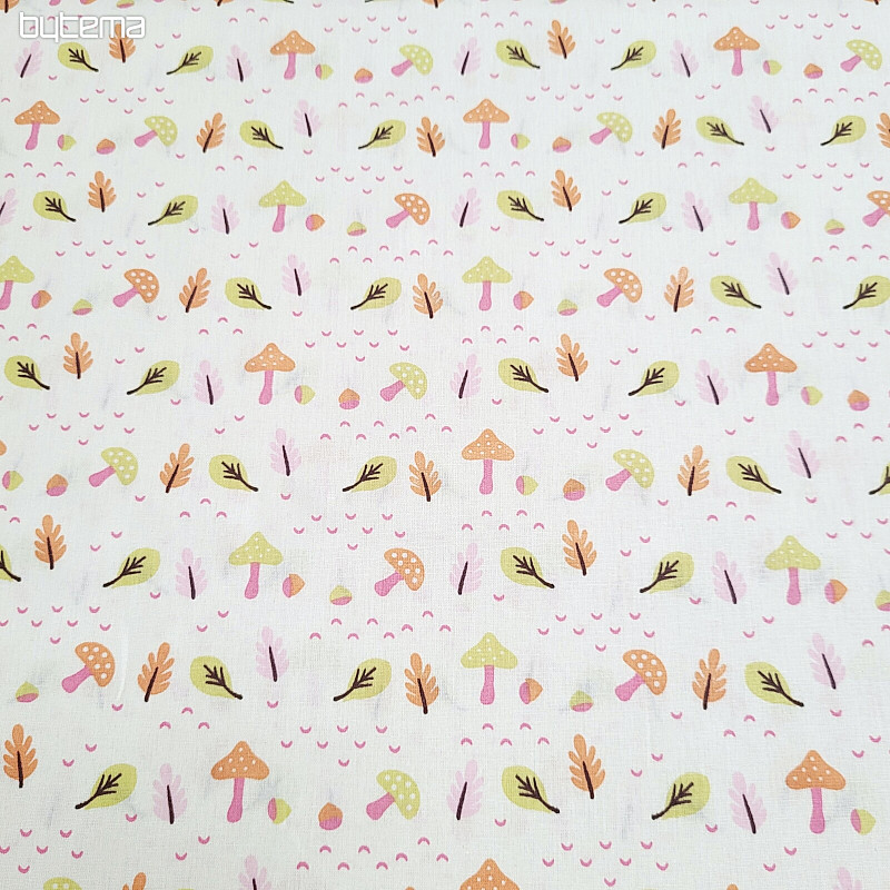 Tissu décoratif CHAMPIGNONS rose