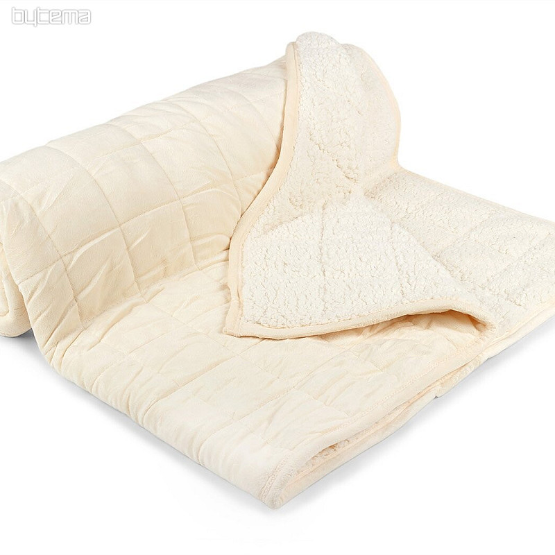Couverture microfibre EXTRA DOUCE MOUTON point crème