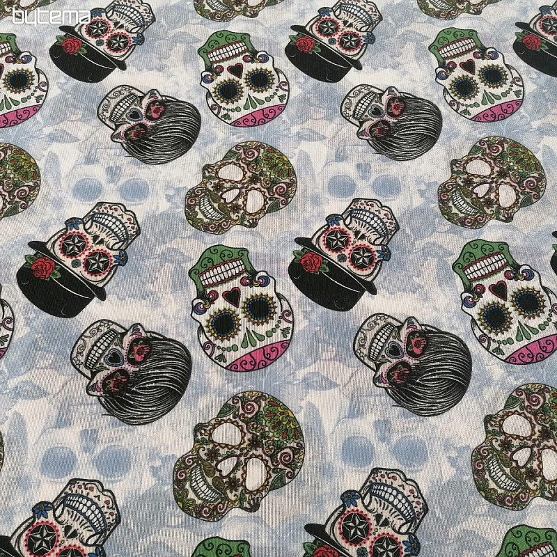 tissu décoratif SKULL vaudou