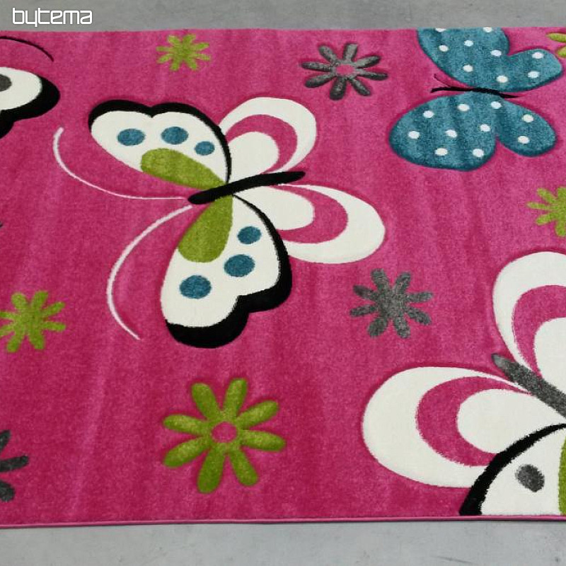 Tapis pièce enfant PAPILLONS ROSE