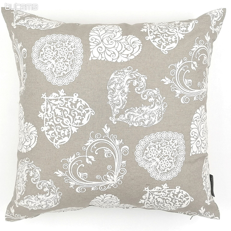 Housse de coussin déco COEURS NATURELS