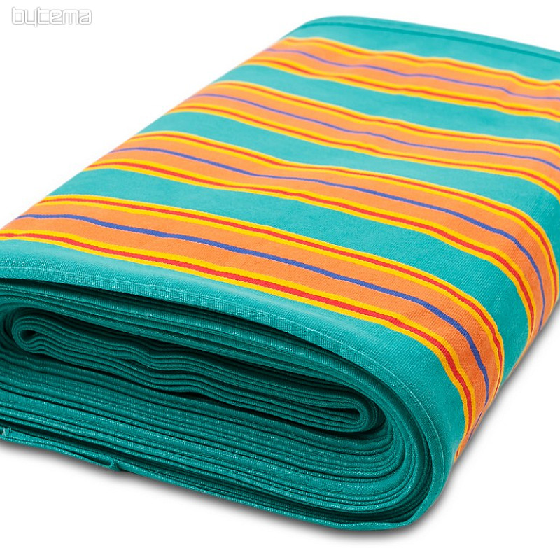 TISSU EN CUIR Linda - rayures turquoise