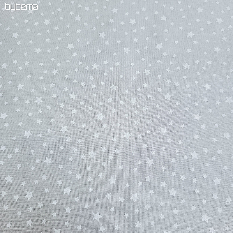 Tissu coton gris ÉTOILES