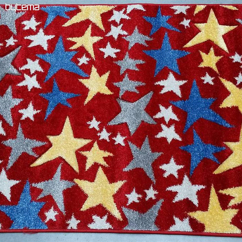 Tapis enfant ÉTOILES rouge ! Dernières pièces !
