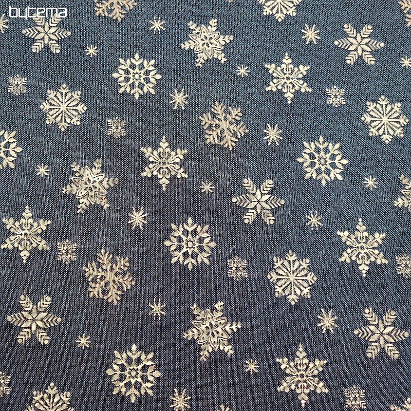 Tissu à tapisserie FLOCON BLEU