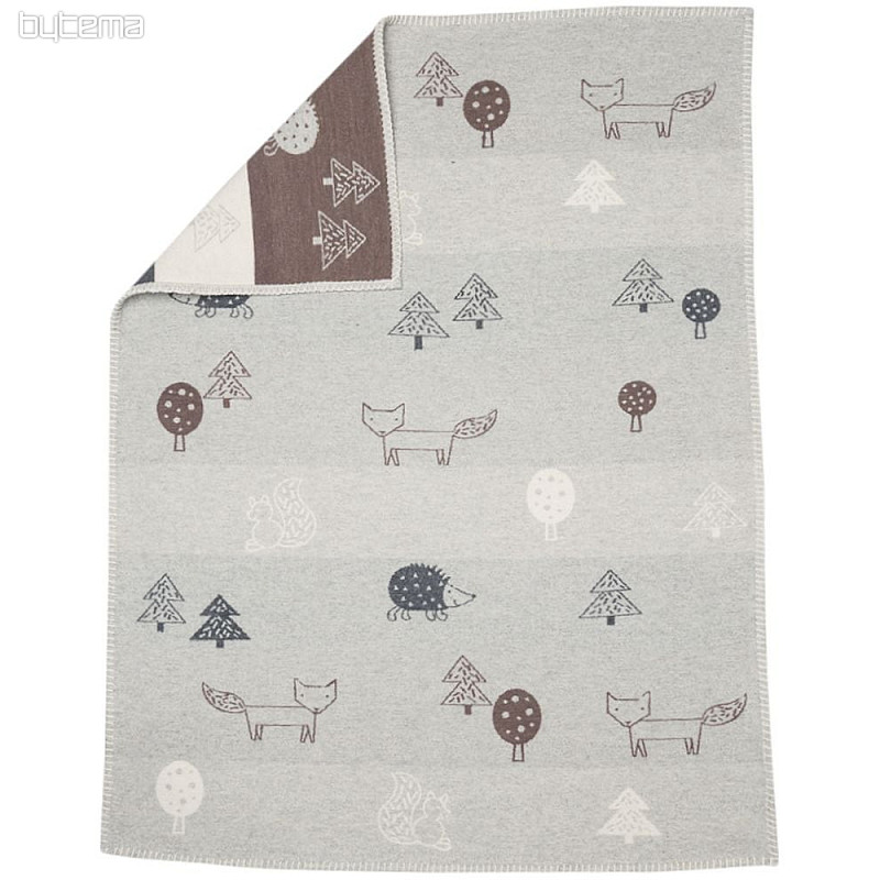 Couverture enfant en coton DF Animaux 100x75