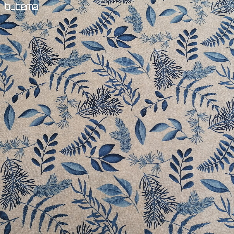 Tissu décoratif FERN BLEU