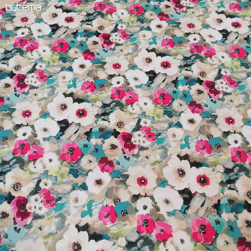 Tissu déco MONET fleurs