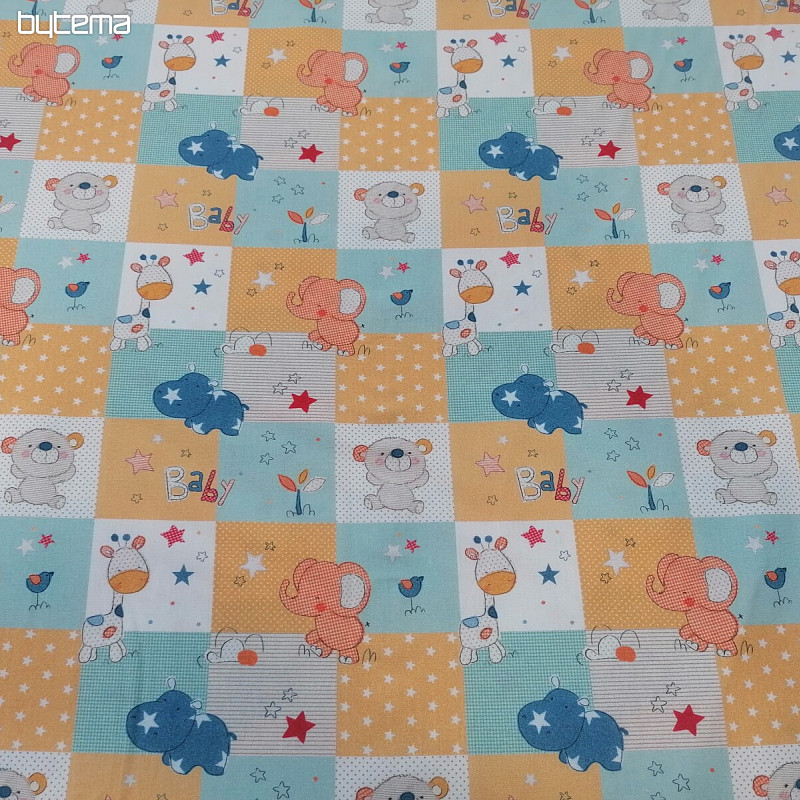 Tissu coton BABY ZOO multicolore