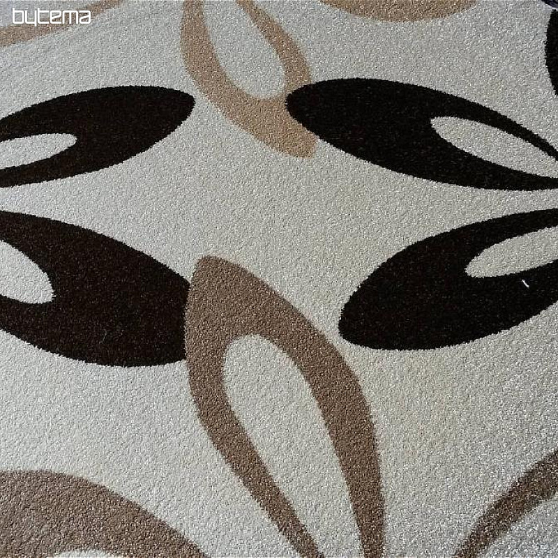 Tapis rond KARMEL fleurs crème