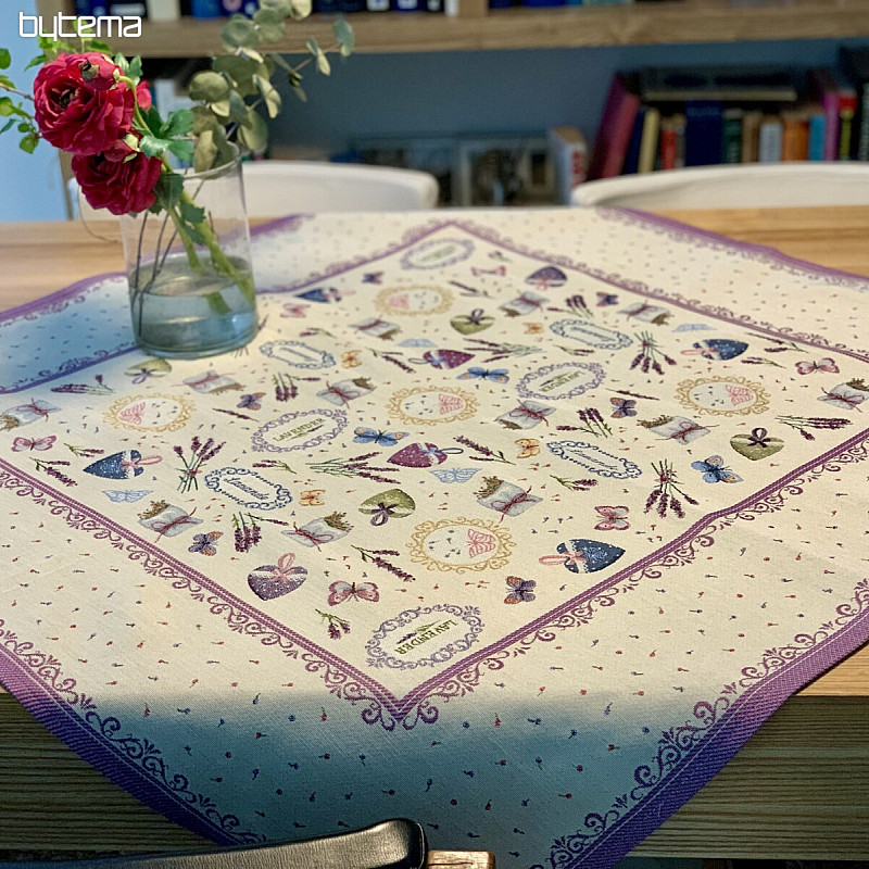 Nappe tapisserie 100 x 100 Rêve de lavande