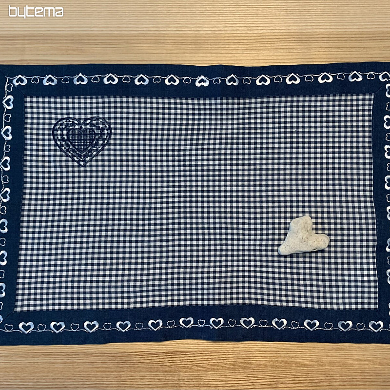 Nappe brodée COUNTRY STYLE bleu