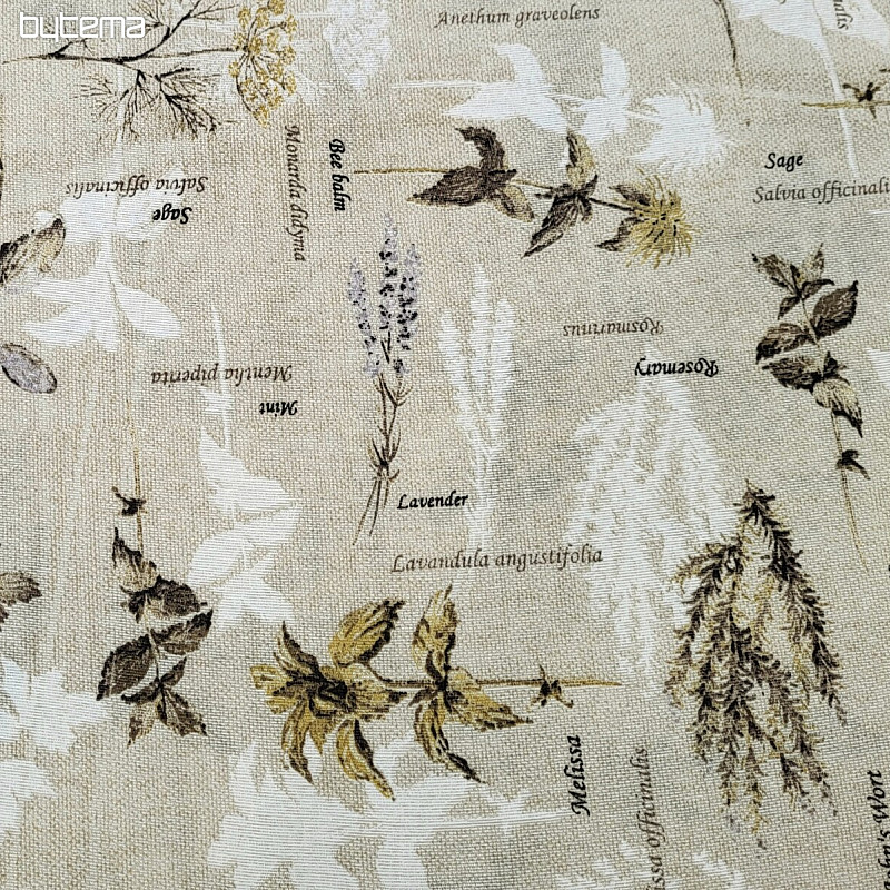 Tissu décoratif BOTANICO marron