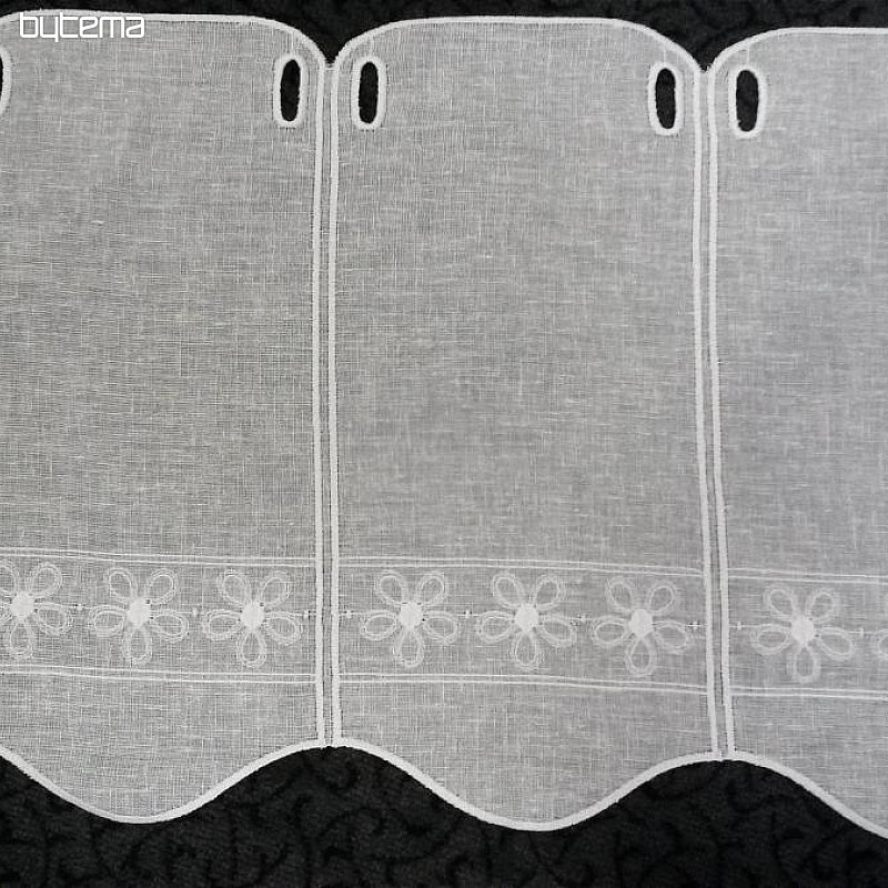 vitrail rideau fleurs 11383 blanc