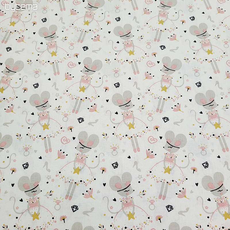Tissu en coton MICE gris