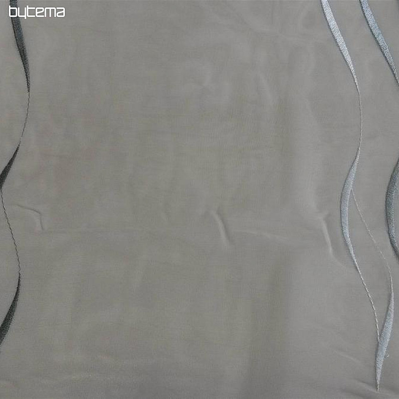 Rideau en voile avec broderie gris Gerster 195/0810