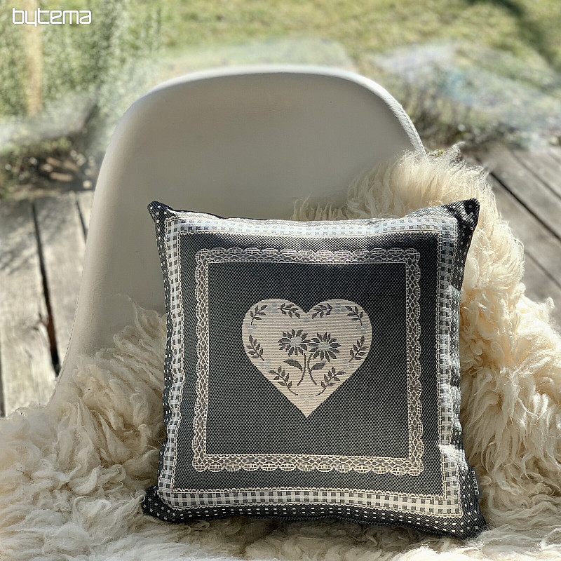 Housse de coussin tapisserie SELSKÁ JIZBA gris