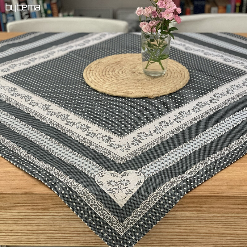 Nappe tapisserie et châle SELSKÁ JIZBA gris