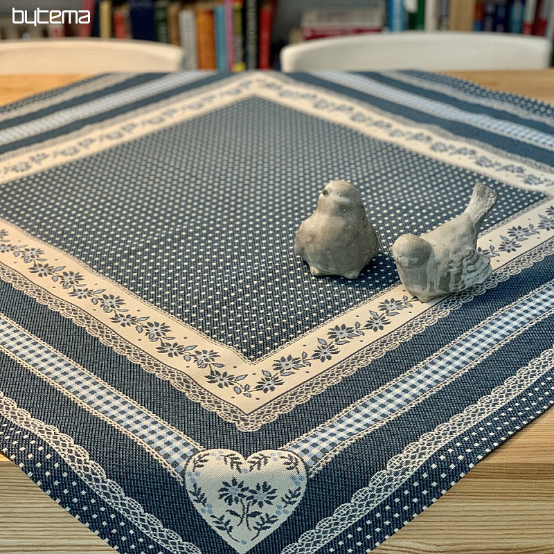 Nappe tapisserie et châle SELSKÁ JIZBA bleu