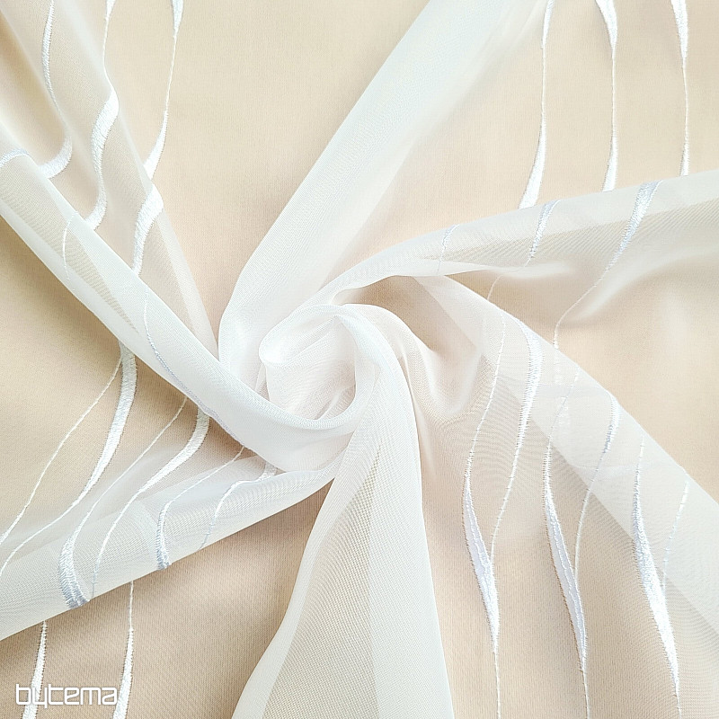 Rideau blanc de luxe brodé GERSTER 195/0001