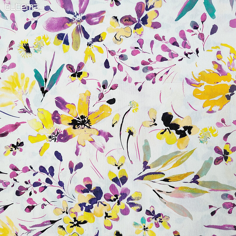 Tissu déco ALENA fleurs lilas
