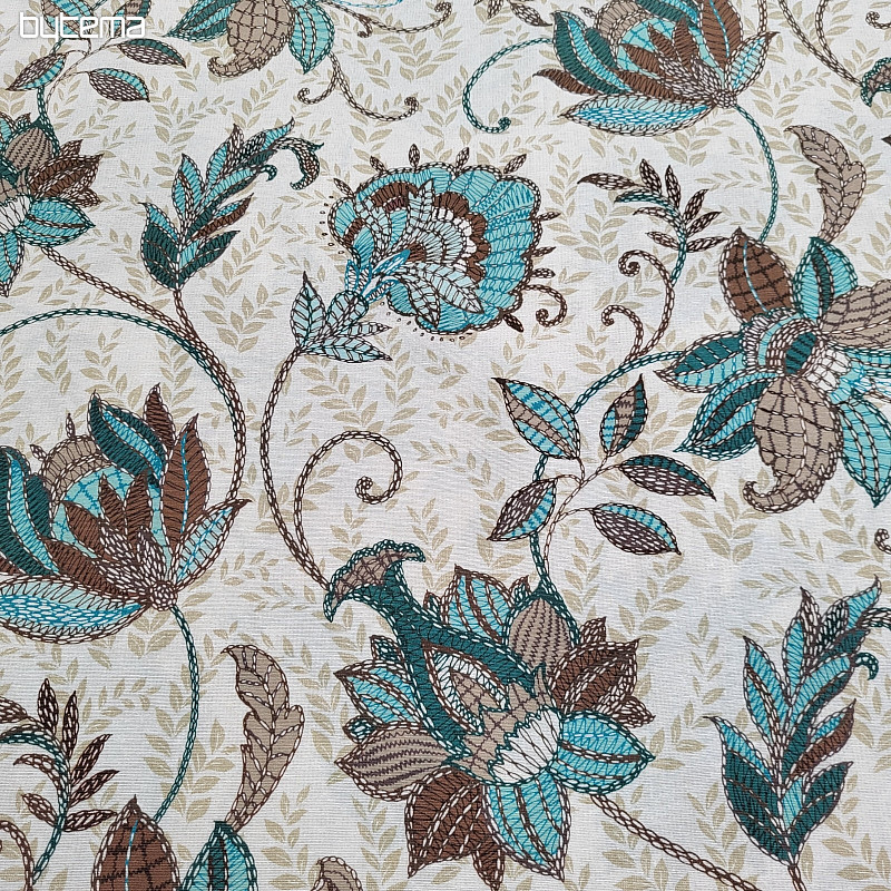 Tissu décoratif DORKA turquoise