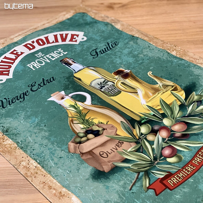 Torchon design rétro HUILE D&#39;OLIVE