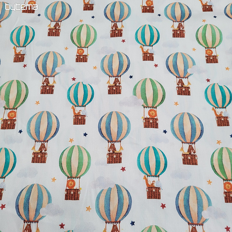 Satin de coton pour enfants, impression numérique FLYING BALLOONS