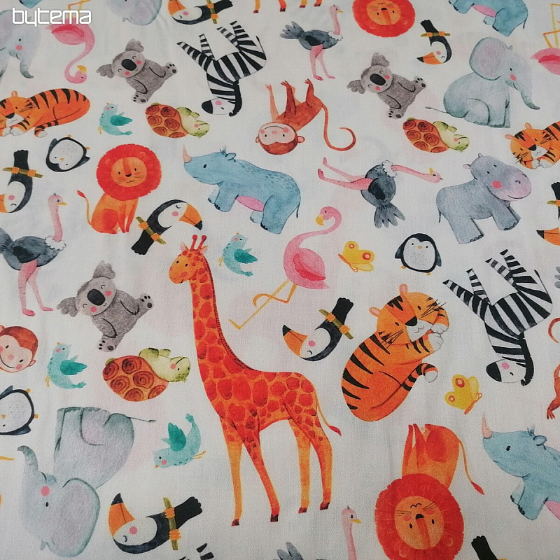 Satin de coton enfant imprimé numérique ZOO