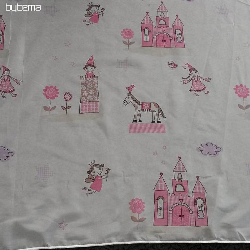 Rideau enfant PRINCESSE avec un château