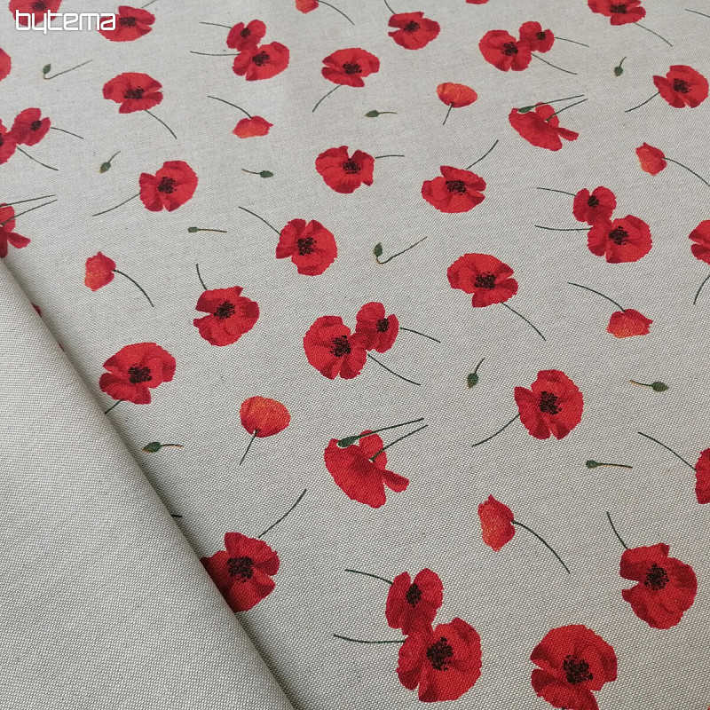 Tissu déco coquelicot POPPY