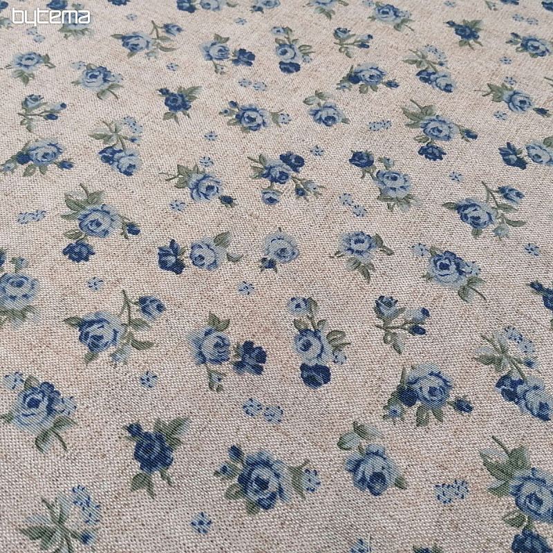 Tissu déco ROSE bleu