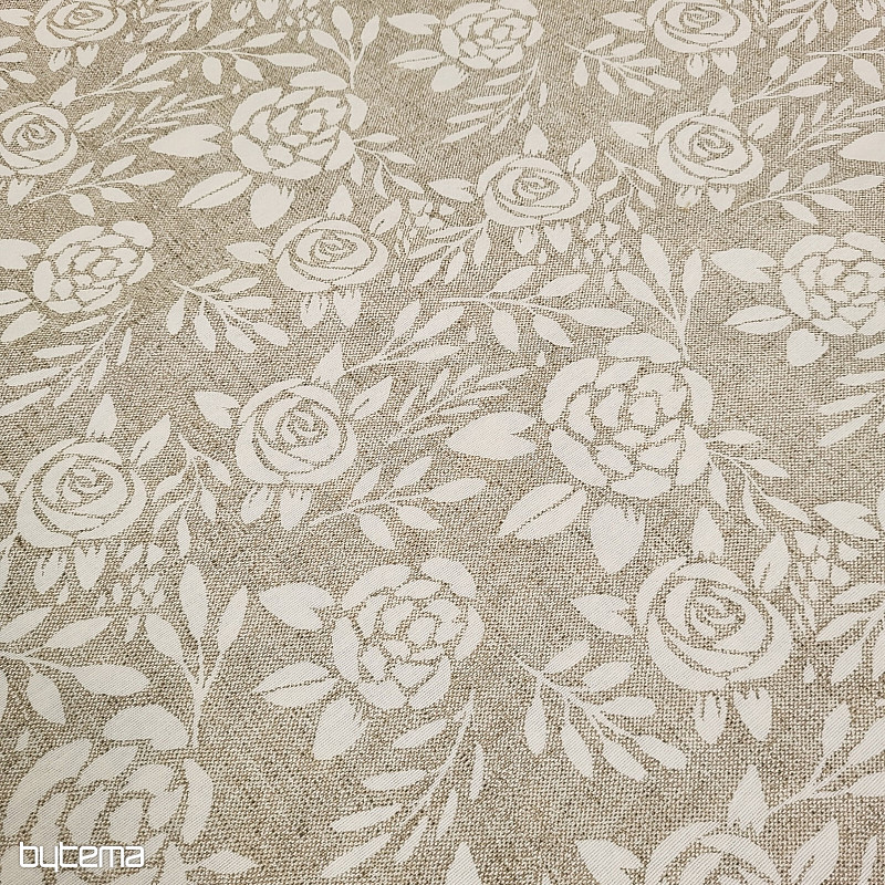 Tissu déco ROSE crème