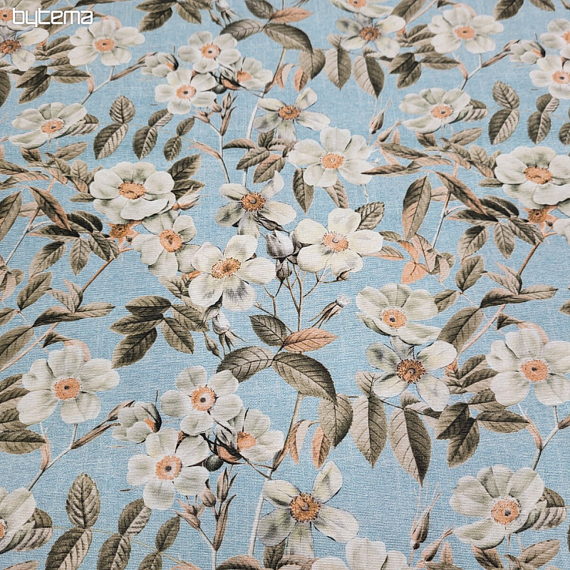 Tissu déco LEIRE turquoise