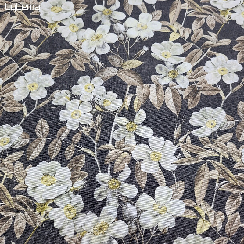 Tissu déco LEIRE noir