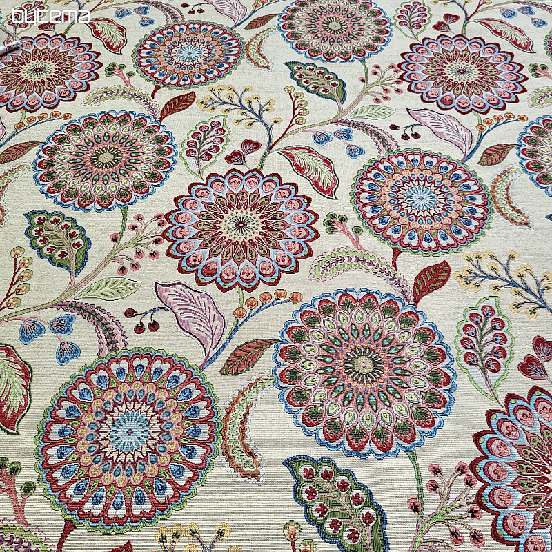 Tissu tapisserie ARCADIA MANDALA FLEURS