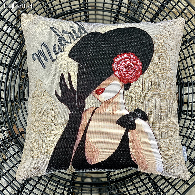 Housse de coussin tapisserie LADY MADRID