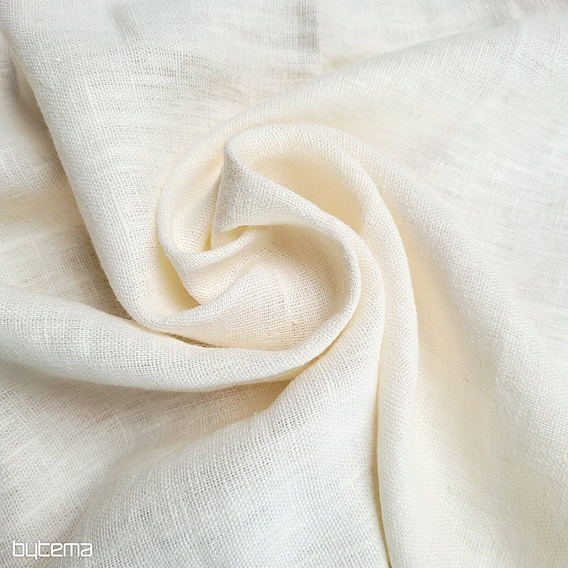 Tissu lin VERONA uni crème