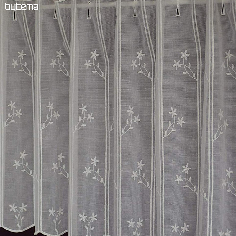 Rideau vitrail brodé FLEURS Gerster 11565