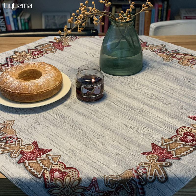 Nappe et écharpe en tapisserie PAIN DÉPICES DE NOËL