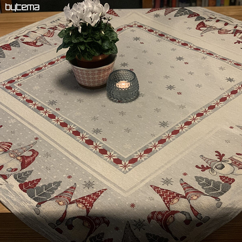 Nappe et écharpe en tapisserie LUTINS DE NOËL