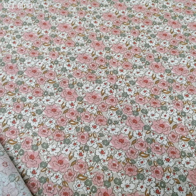 Tissu coton KALMIA rose