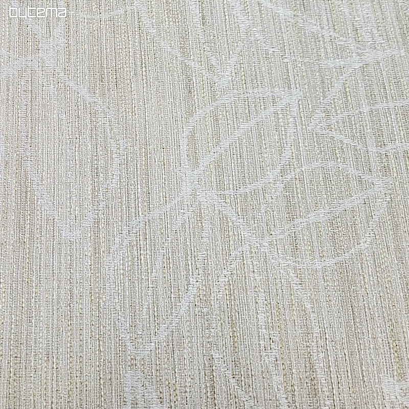 Tissu décoratif FLORENTI feuilles crème