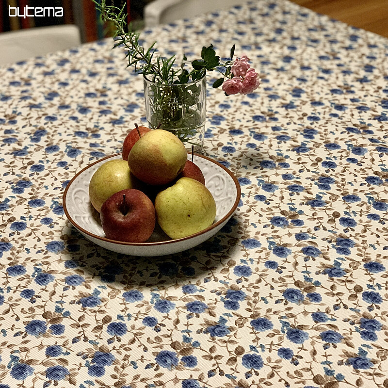 Nappe LAURA - petites fleurs bleues